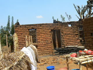 House fire burned house of poor Malawian Family