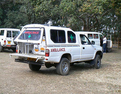 Malawi Ambulance during fuel shortage