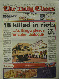 Malawi - Daily Times - 18 Killed in Riots