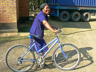 Woman on bicycle