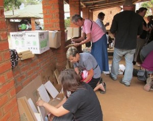 Slates being made for Malawi school children.