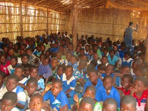 View from inside the schoolhouse