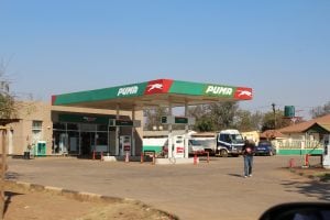 A petrol station along the road