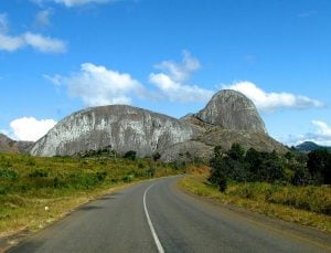 Rock formation shaped like the head and back of an elephant