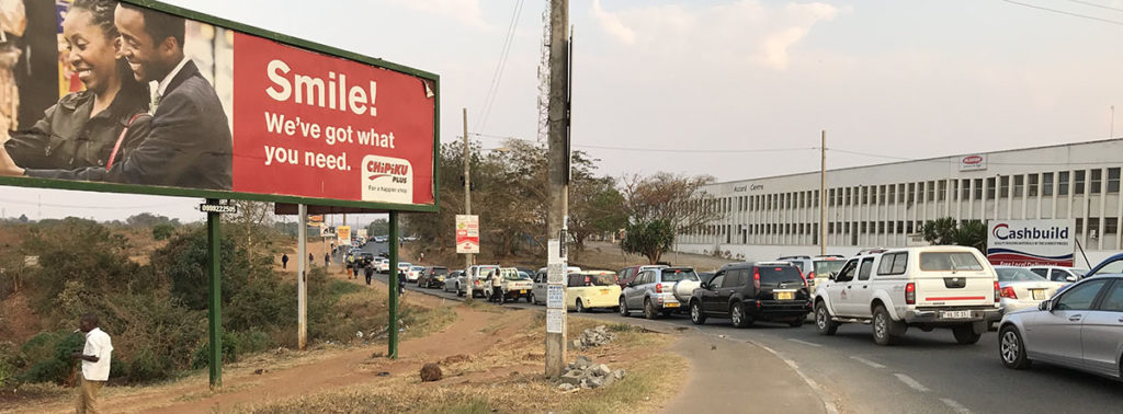 A long line of cars