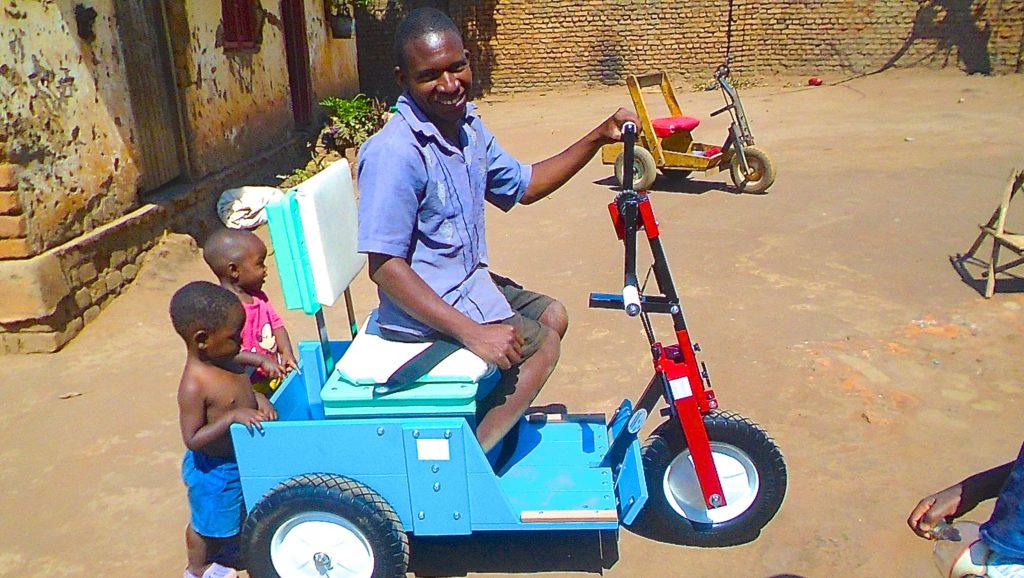 Hastings Yamiasi on his mobility unit