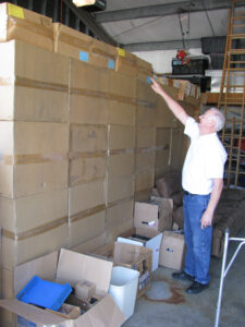 Jerry Winstead reviewing supplies in Malawi