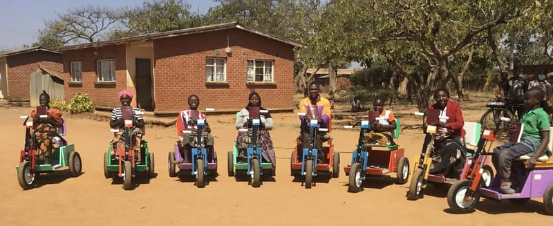 Malawians showing their mobility units