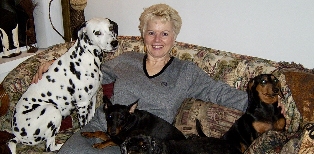 Shirley and her dogs