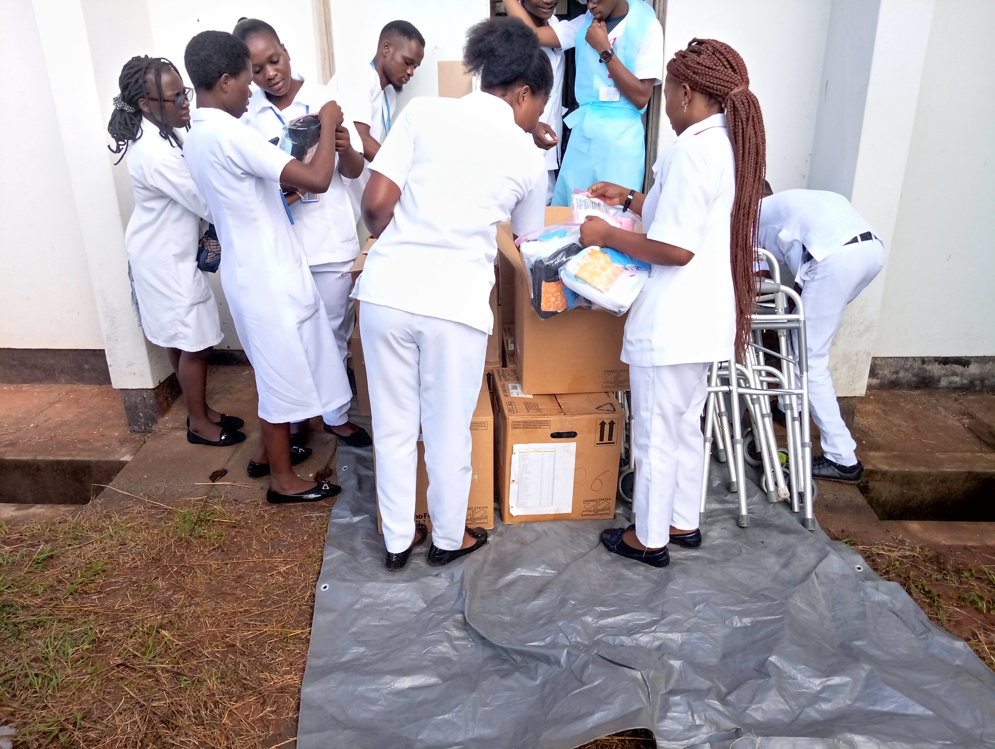 NURSES EXCITED WITH SUPPLIES