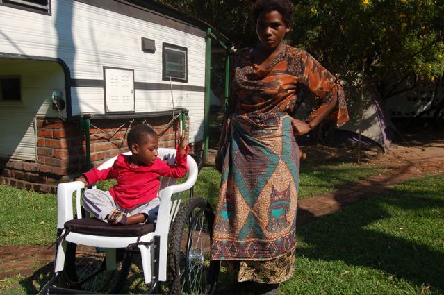 Lufi in her new wheelchair