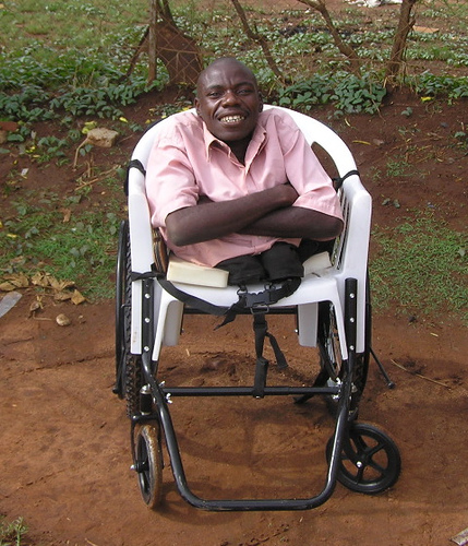 Joshua Bizwick in his new wheelchair