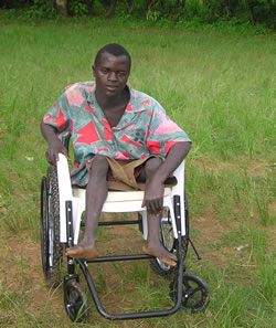 Samuel gets a wheelchair